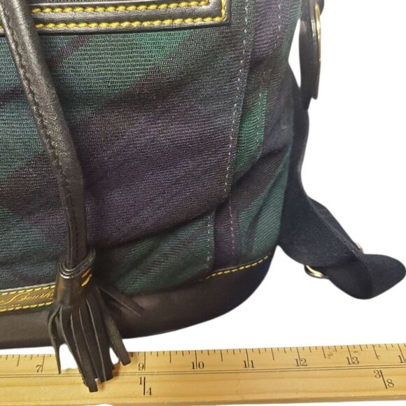 Dooney & Bourke Plaid Canvas & Leather Backpack With Tassel Accents main image 8